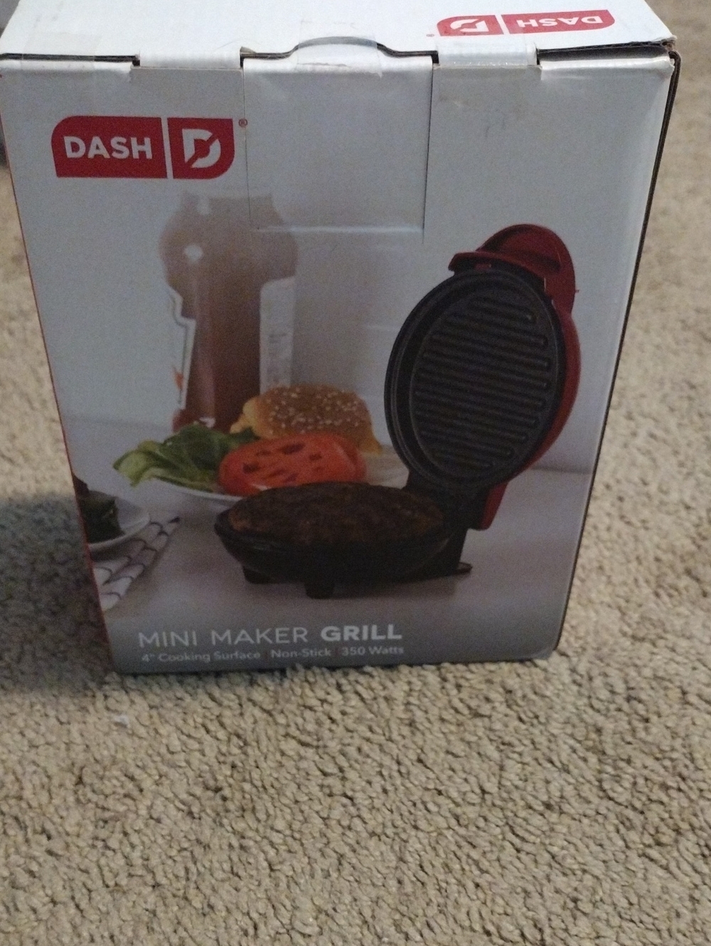 Dash Mini Maker Grill – Red Compact Nonstick Burger & Grill Maker
